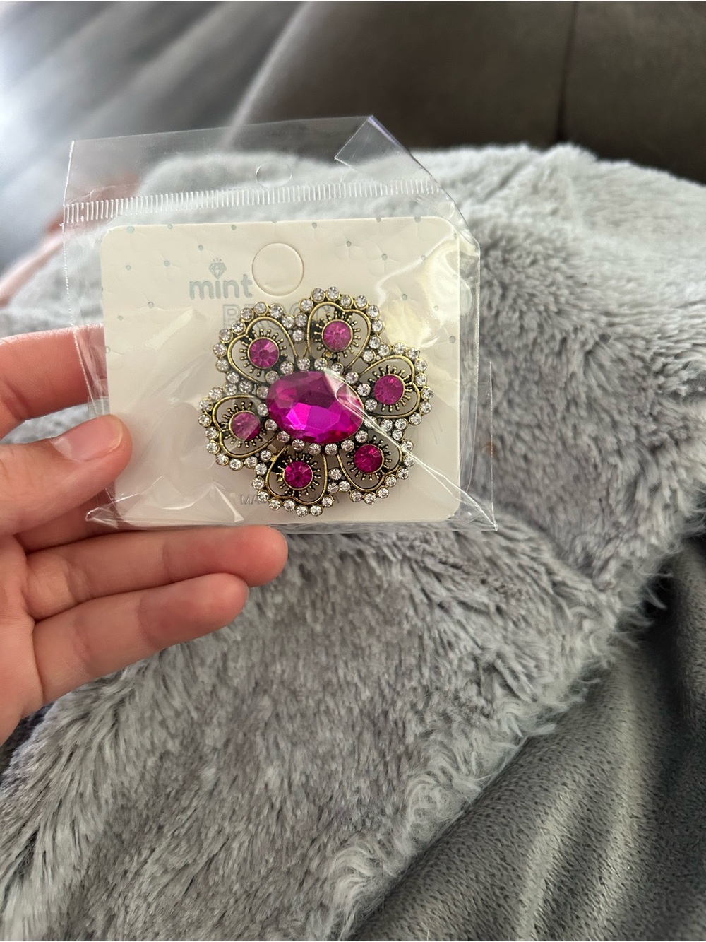 4/$50 mint® Pink Gemflower Statement Brooch